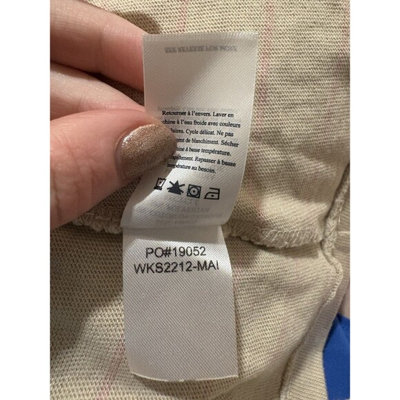 Faherty Size S Whisper Organic Cotton Blend Tank Beige Pink Stripe NWT - Picture 7 of 8